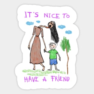Chilling Innocence: Horror Creepy Children Drawing Sticker